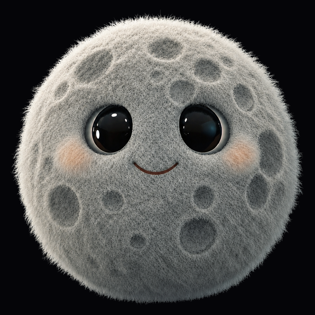 Daylit moon mascot